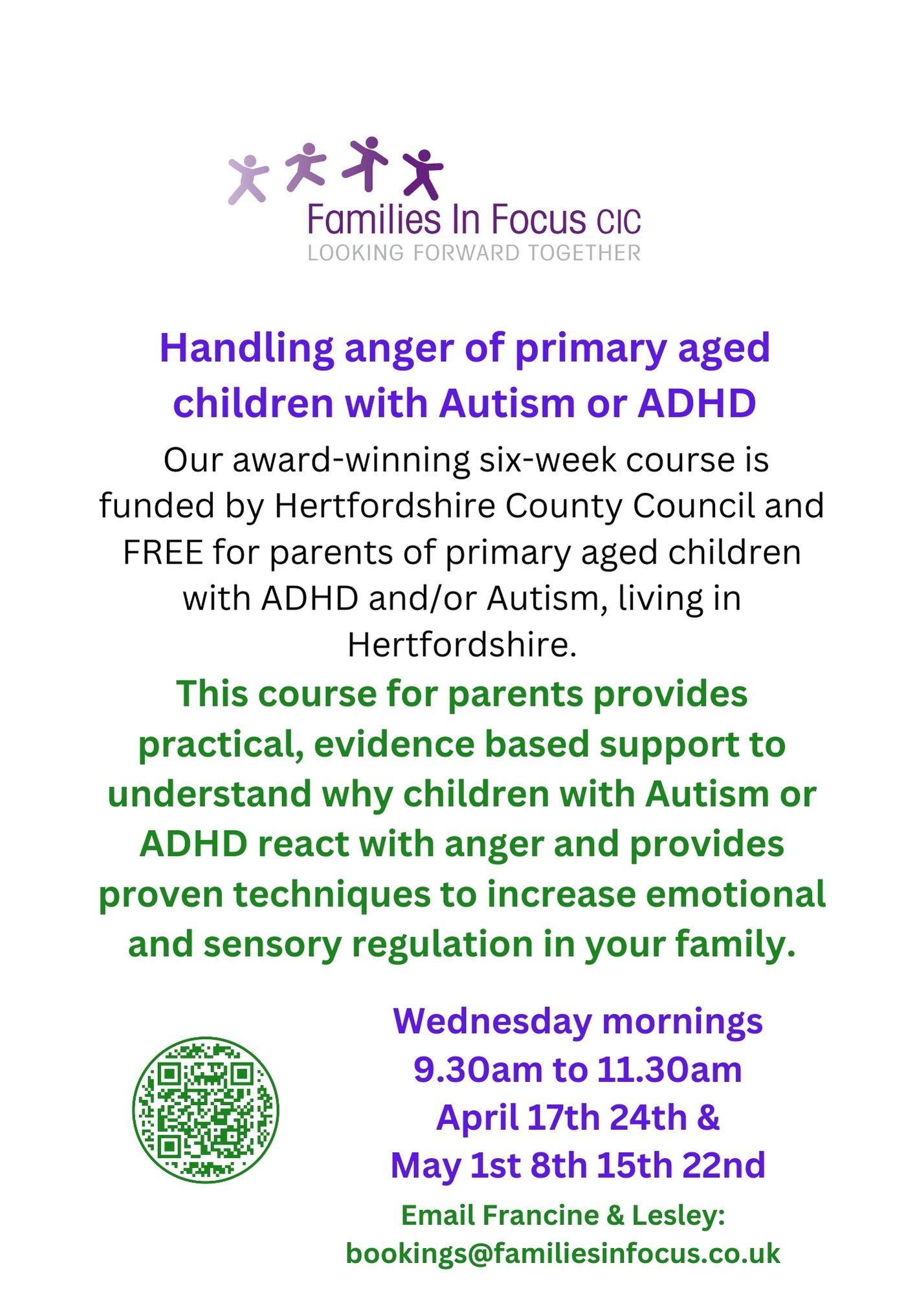ADHD D3 Families in Focus Handling anger of children with ADHD and Autism Wed AM April 2024